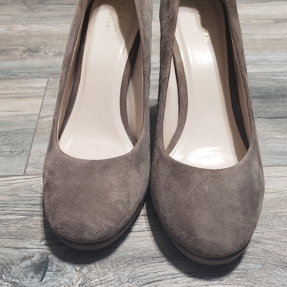 Cole Haan suede chunky heels right 8.5 & left 9 - Picture 3 of 10